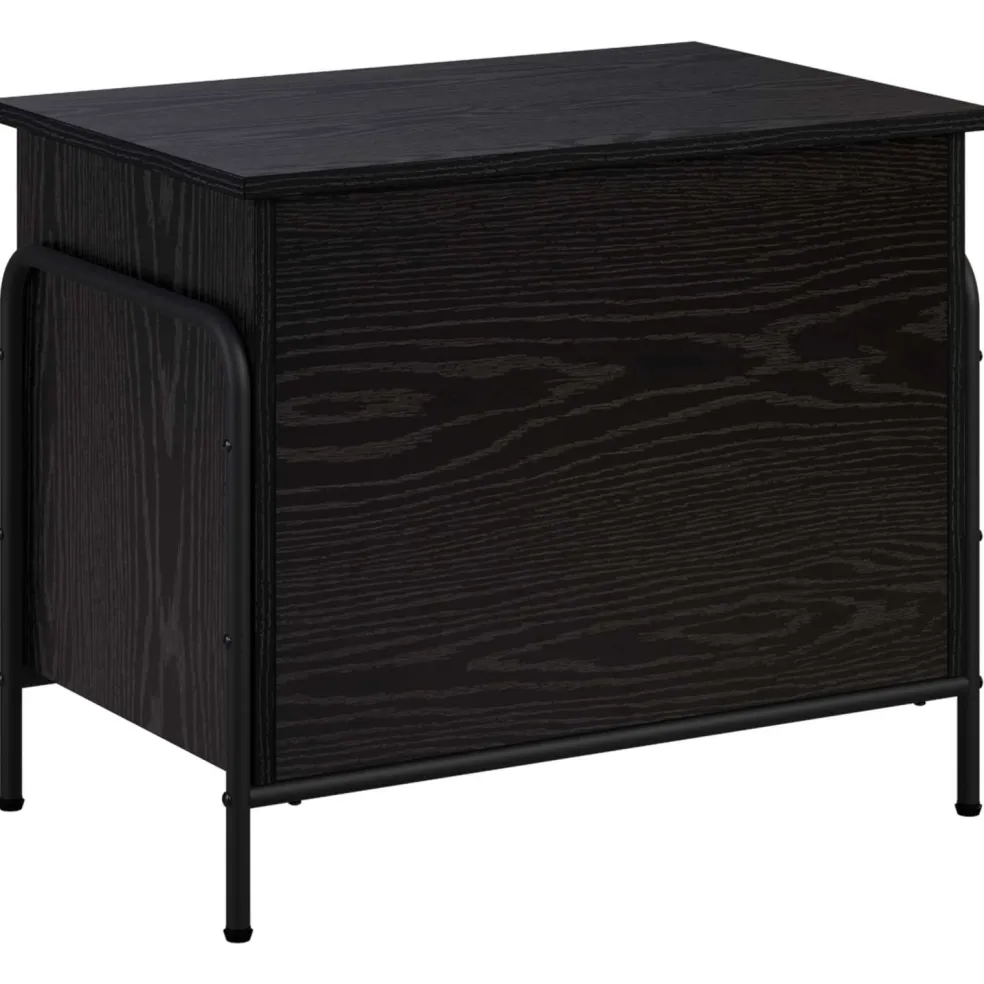 vidaXL Opbergbox Zwart eiken 80 x 40 x 49,5 cm Bewerkt hout