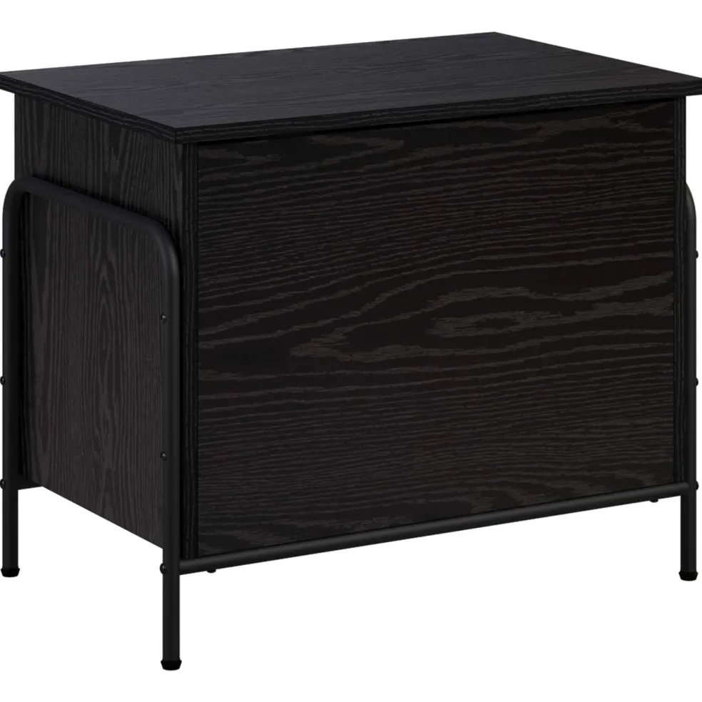 vidaXL Opbergbox Zwart eiken 80 x 40 x 49,5 cm Bewerkt hout