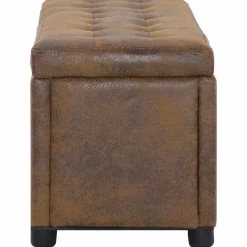 vidaXL Opberghocker 87,5 cm kunstsuède bruin