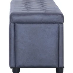 vidaXL Opberghocker 87,5 cm kunstsuède grijs