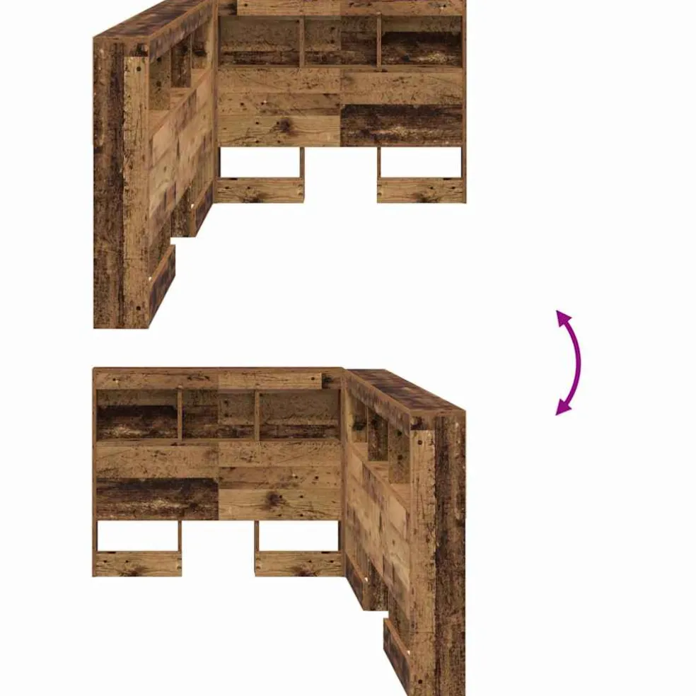 vidaXL Opberghoofdbord Oud Hout Bewerkt hout