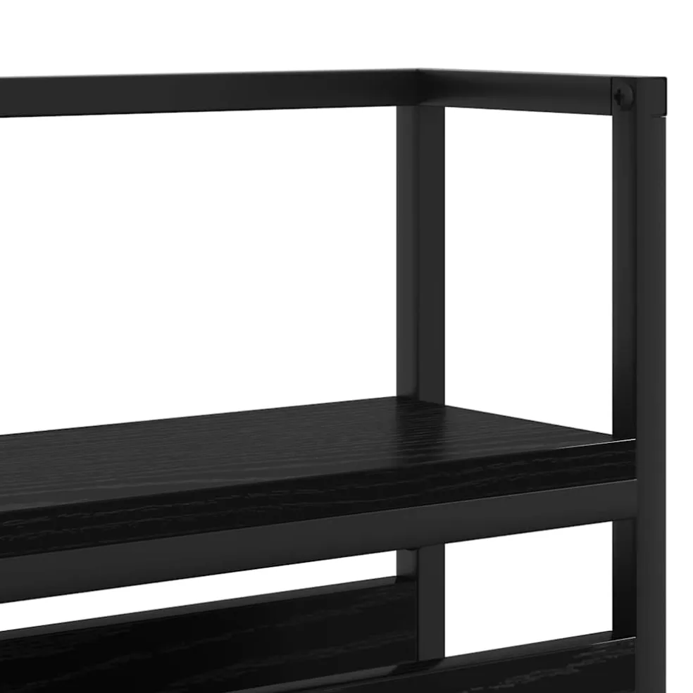 vidaXL Opberghoofdbord Zwart eiken Bewerkt hout