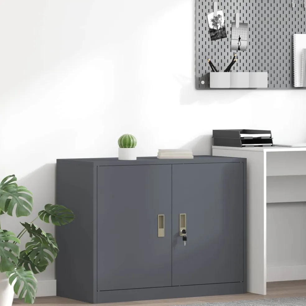 vidaXL Opbergkast Antraciet 90 x 40 x 70 cm Staal