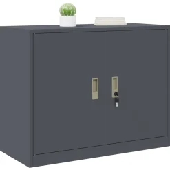 vidaXL Opbergkast Antraciet 90 x 40 x 70 cm Staal