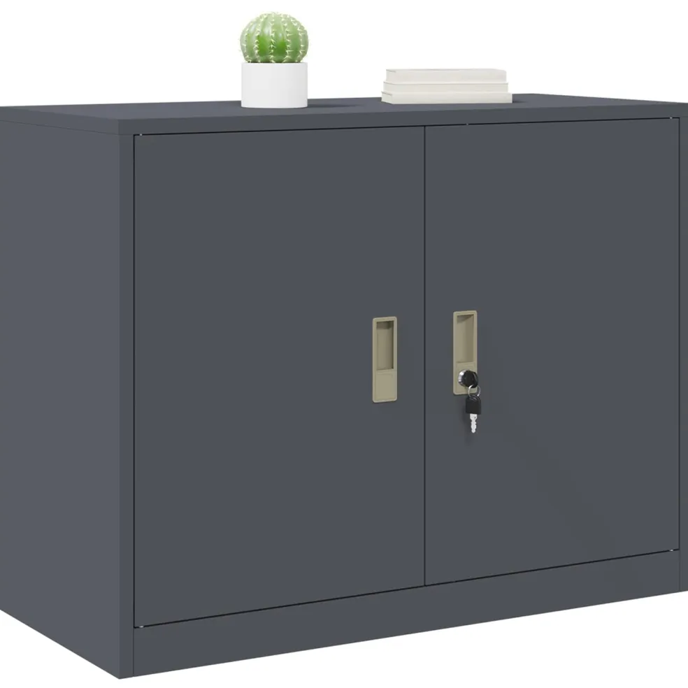 vidaXL Opbergkast Antraciet 90 x 40 x 70 cm Staal
