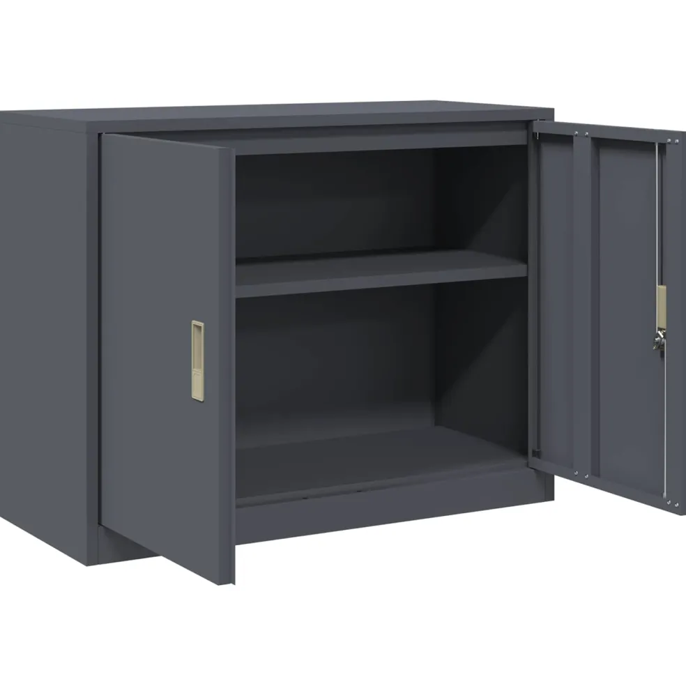vidaXL Opbergkast Antraciet 90 x 40 x 70 cm Staal