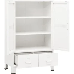 vidaXL Opbergkast industrieel 70x40x115 cm metaal wit