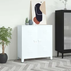 vidaXL Opbergkast industrieel 90x40x100 cm staal wit