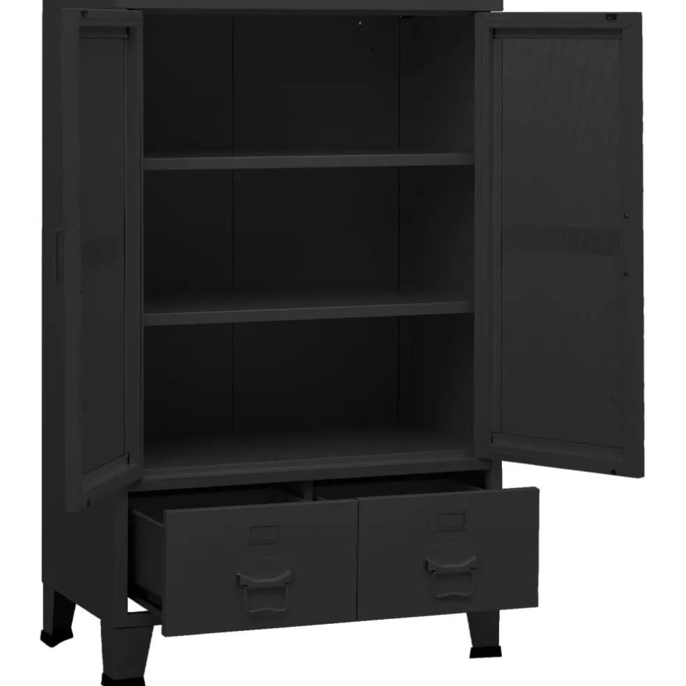 vidaXL Opbergkast industrieel 70x40x115 cm metaal zwart