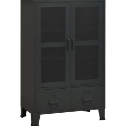 vidaXL Opbergkast industrieel 70x40x115 cm metaal zwart