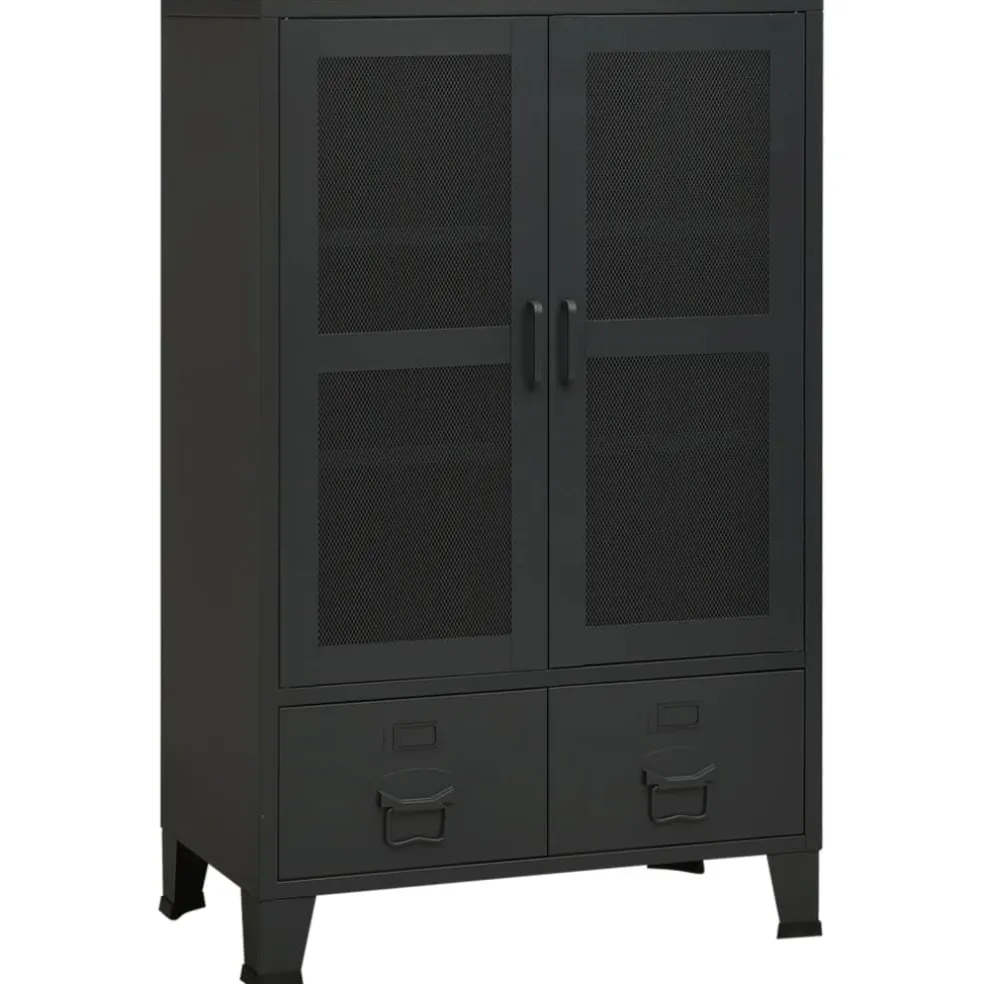 vidaXL Opbergkast industrieel 70x40x115 cm metaal zwart