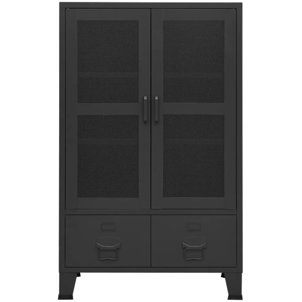 vidaXL Opbergkast industrieel 70x40x115 cm metaal zwart