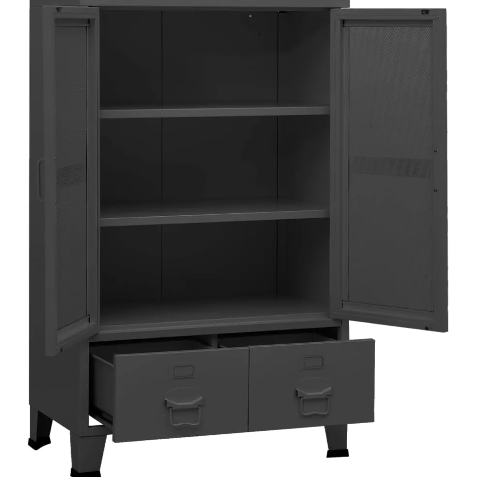 vidaXL Opbergkast industrieel 70x40x115 cm metaal antracietkleurig