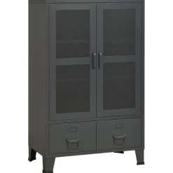 vidaXL Opbergkast industrieel 70x40x115 cm metaal antracietkleurig