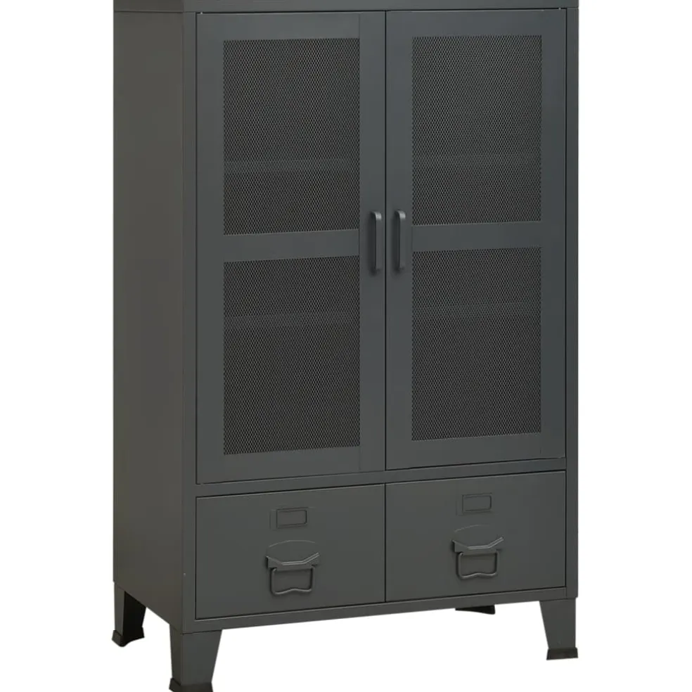 vidaXL Opbergkast industrieel 70x40x115 cm metaal antracietkleurig