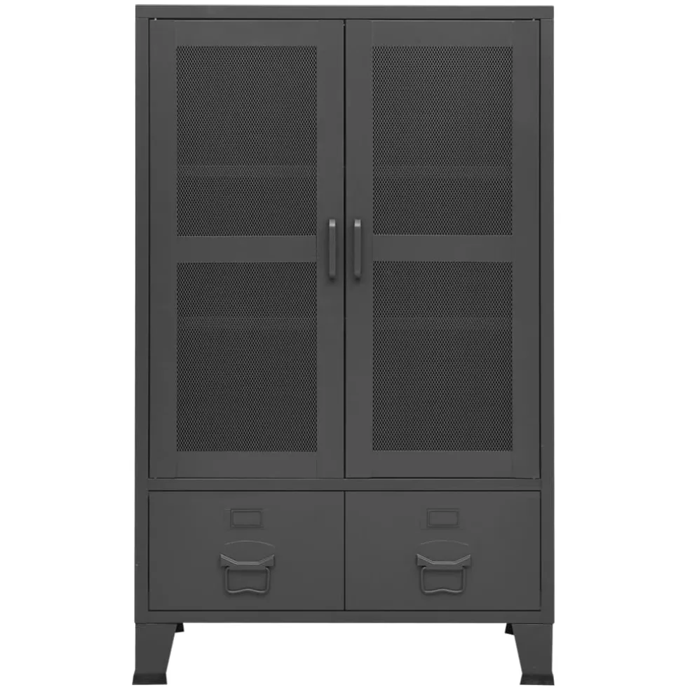 vidaXL Opbergkast industrieel 70x40x115 cm metaal antracietkleurig