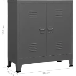 vidaXL Opbergkast industrieel 90x40x100 cm staal antracietkleurig