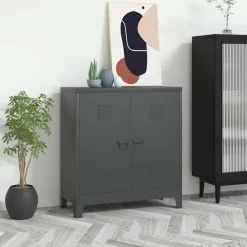 vidaXL Opbergkast industrieel 90x40x100 cm staal antracietkleurig