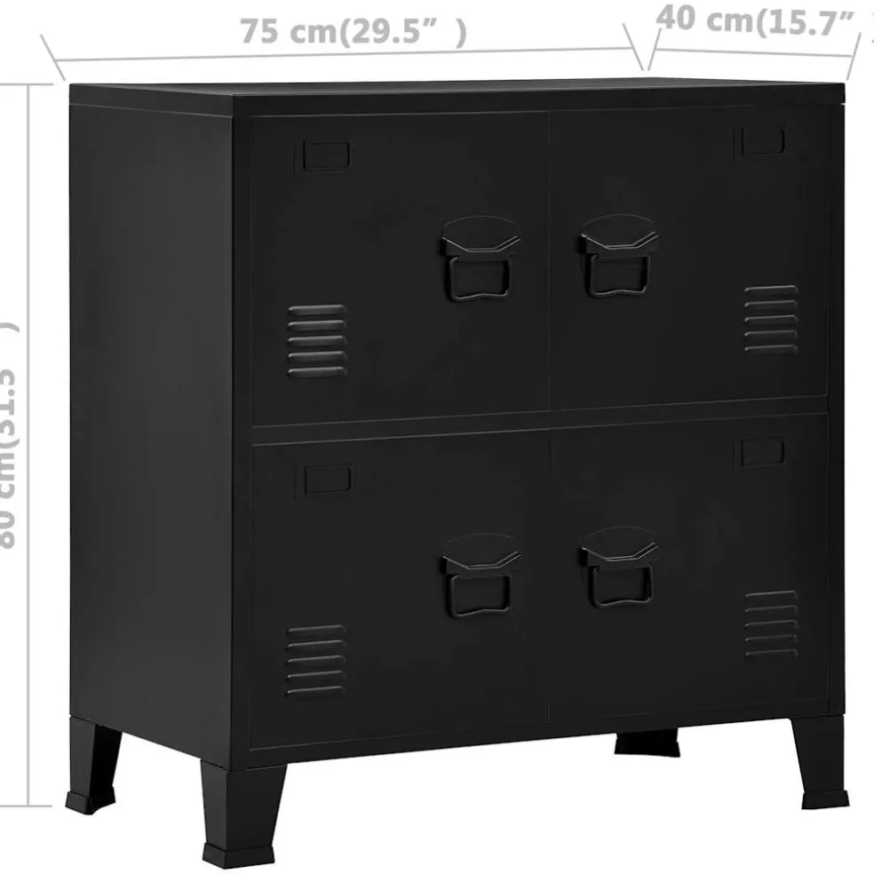 vidaXL Opbergkast industrieel 75x40x80 cm staal zwart