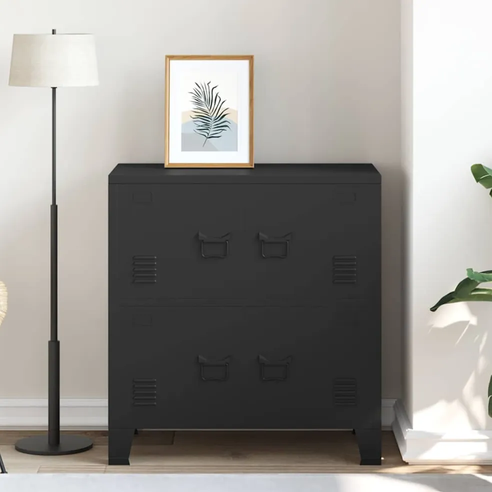 vidaXL Opbergkast industrieel 75x40x80 cm staal zwart