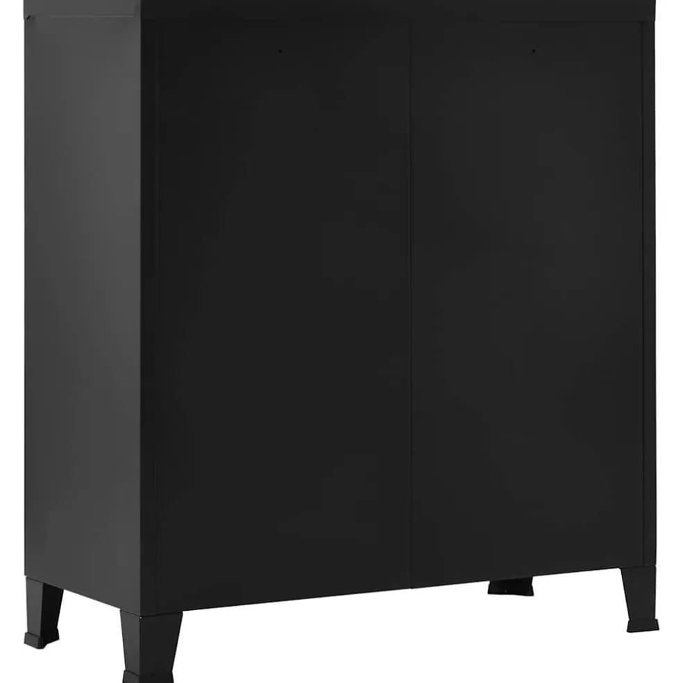 vidaXL Opbergkast industrieel 90x40x100 cm staal zwart