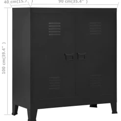 vidaXL Opbergkast industrieel 90x40x100 cm staal zwart