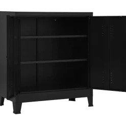vidaXL Opbergkast industrieel 90x40x100 cm staal zwart