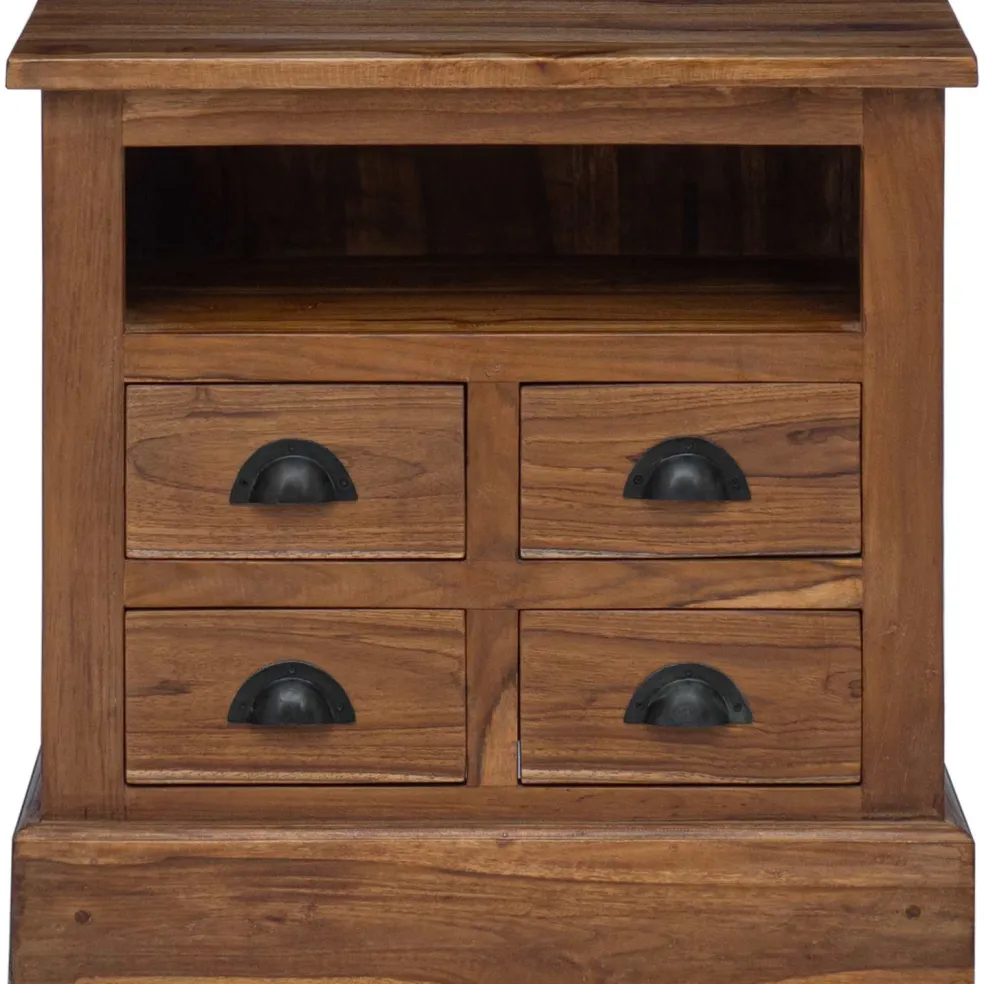 vidaXL Opbergkast met lade Naturel 60 x 30 x 60 cm Massief Teakhout