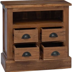 vidaXL Opbergkast met lade Naturel 60 x 30 x 60 cm Massief Teakhout