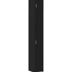 vidaXL Opbergkast met Planken Zwart eiken 30 x 42,5 x 225 cm