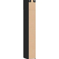 vidaXL Opbergkast met Planken Zwart eiken 30 x 42,5 x 225 cm