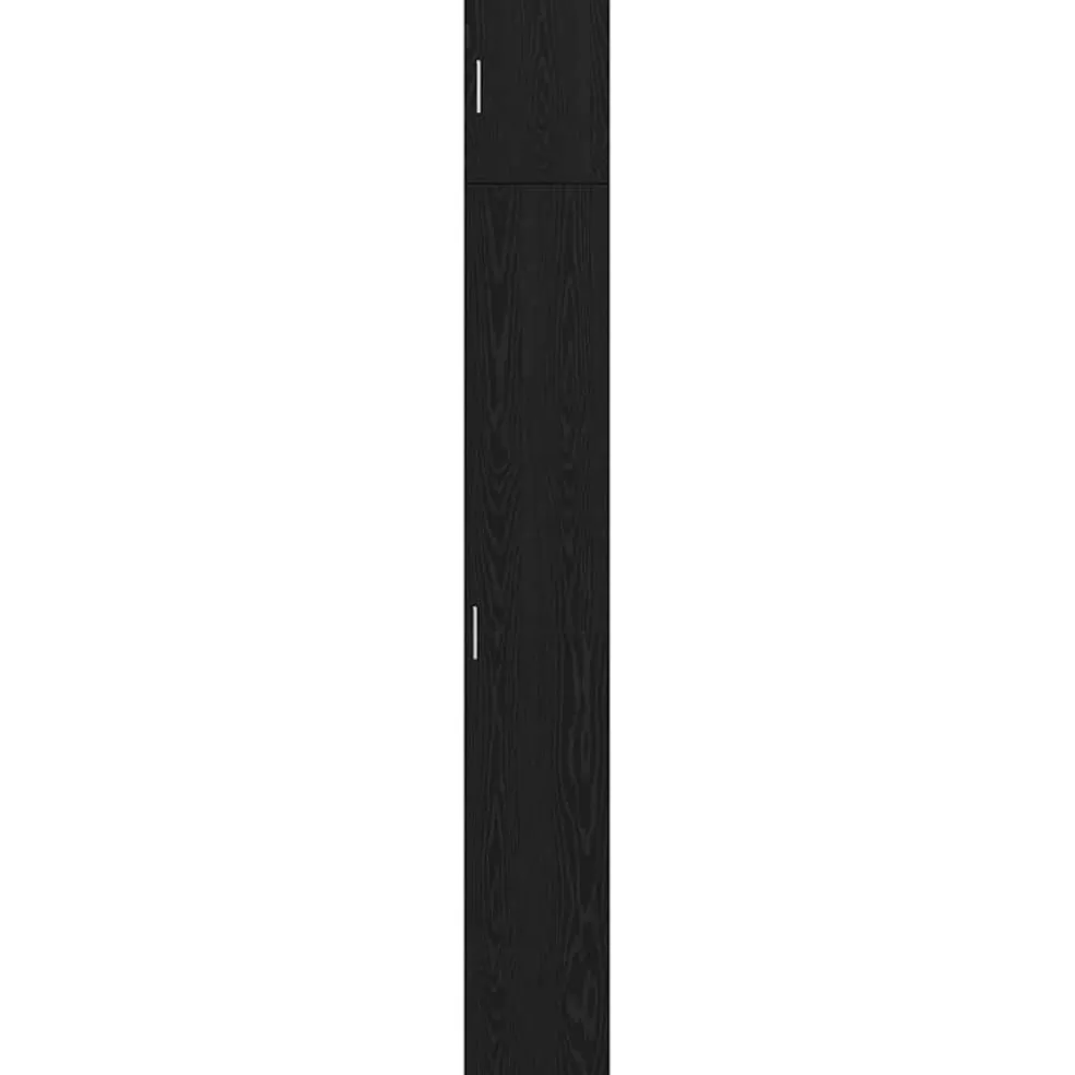 vidaXL Opbergkast met Planken Zwart eiken 30 x 42,5 x 225 cm