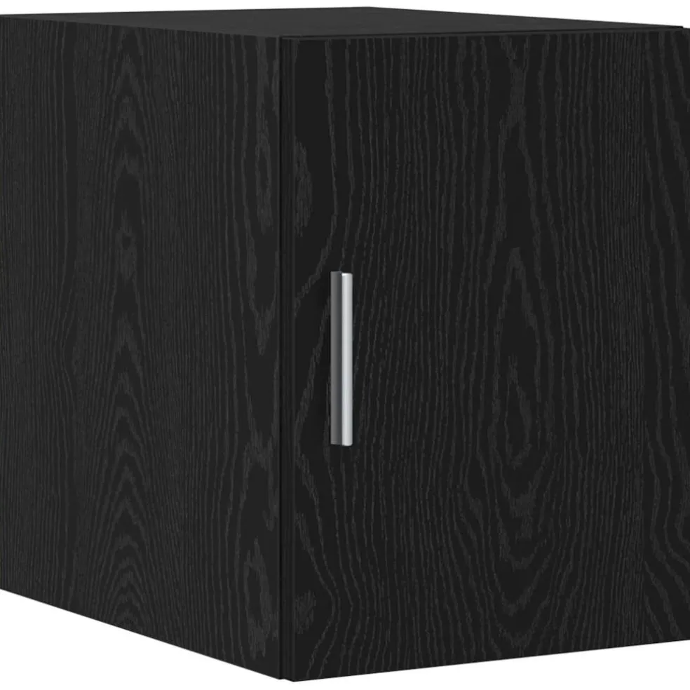 vidaXL Opbergkast met Planken Zwart eiken 30 x 42,5 x 225 cm