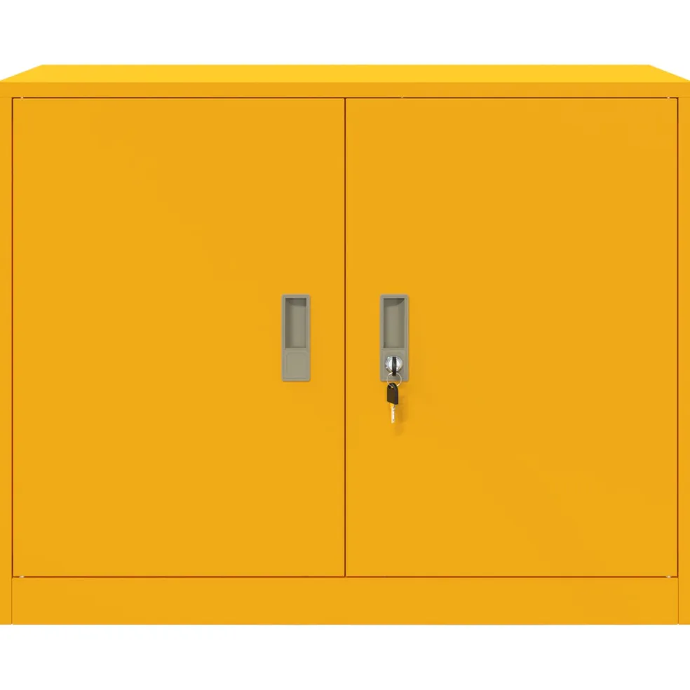 vidaXL Opbergkast Mosterdgeel 90 x 40 x 70 cm Staal