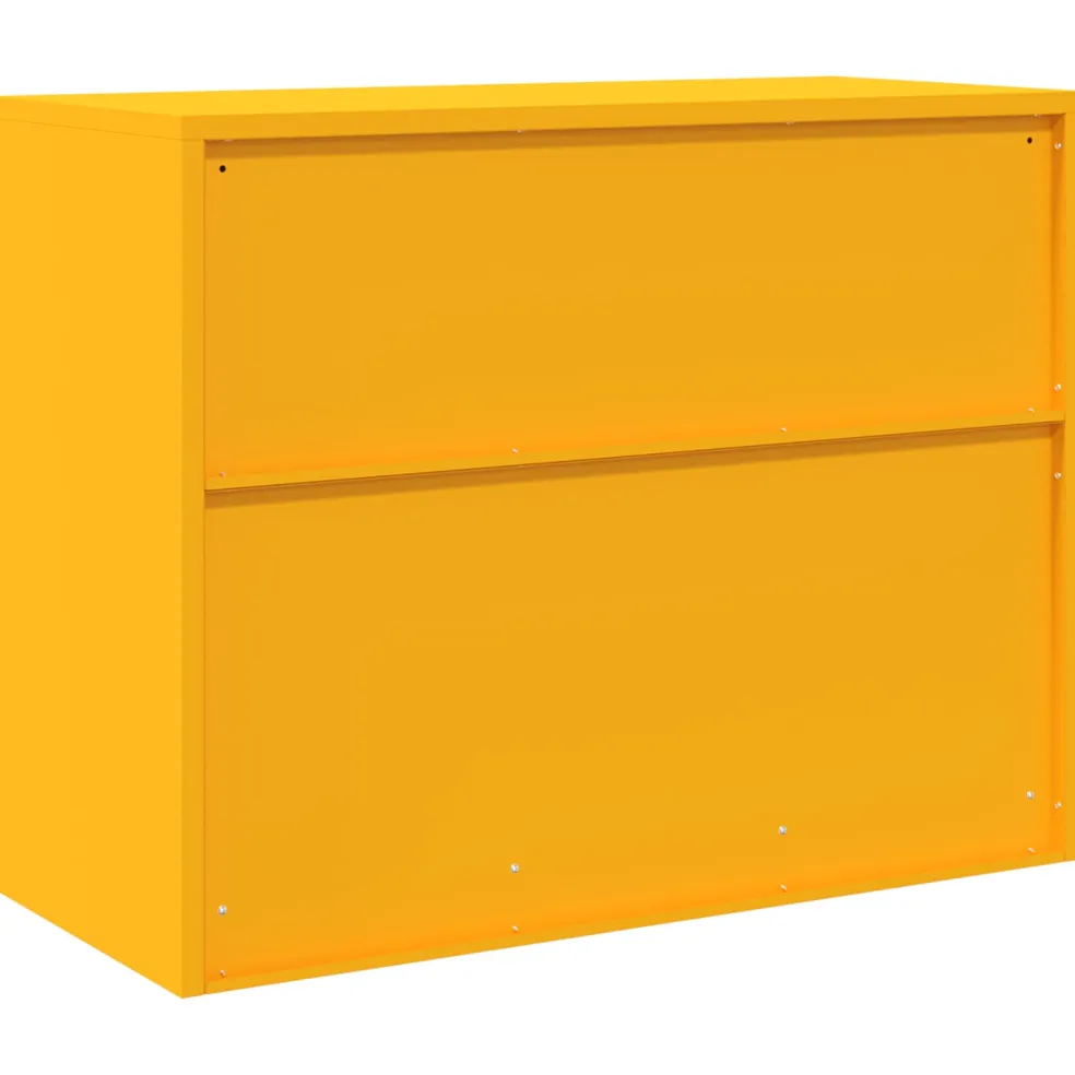 vidaXL Opbergkast Mosterdgeel 90 x 40 x 70 cm Staal
