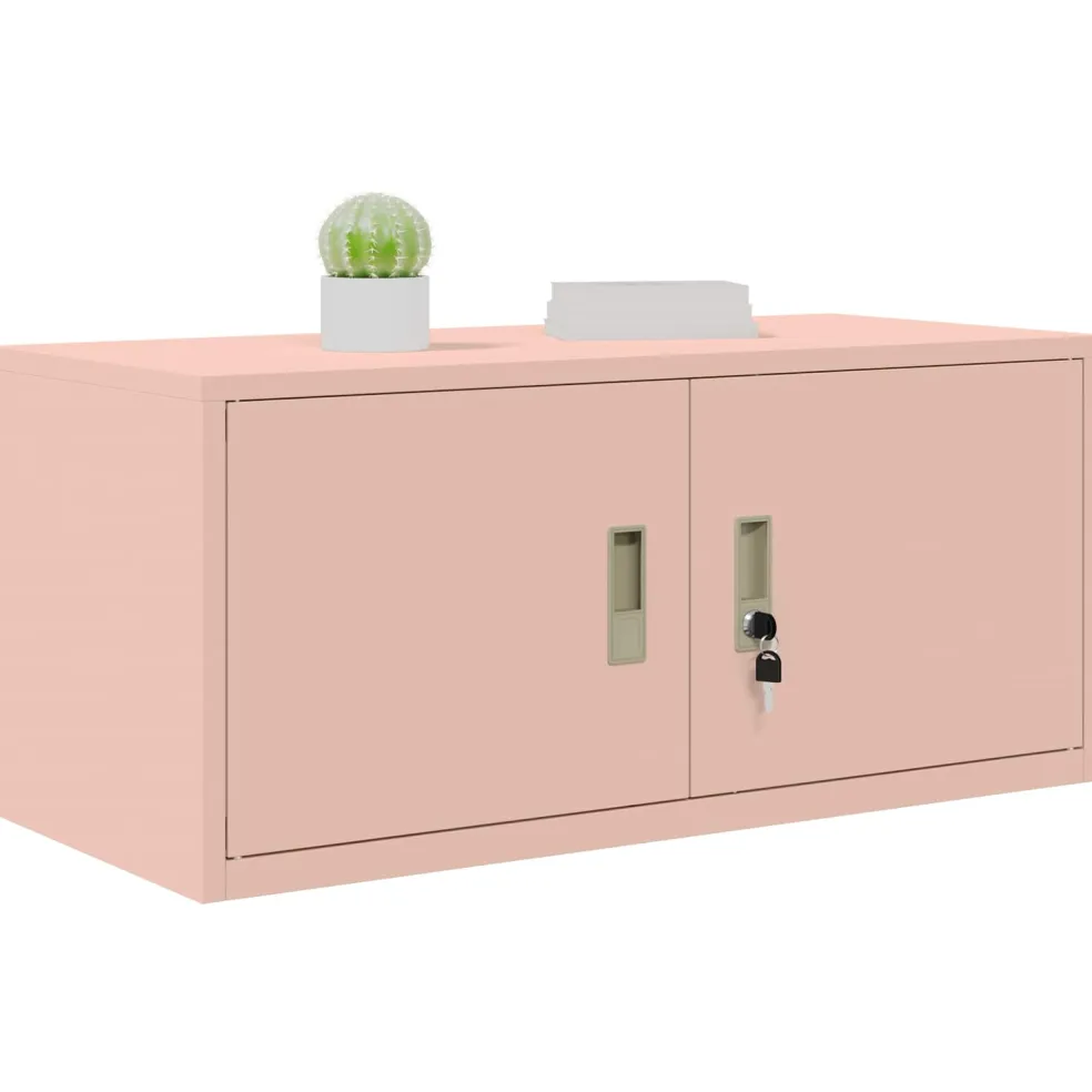 vidaXL Opbergkast Roze 90 x 40 x 40 cm Staal