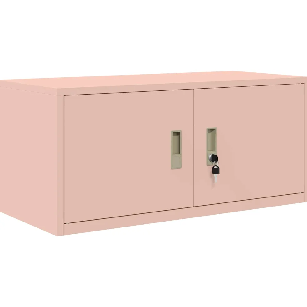 vidaXL Opbergkast Roze 90 x 40 x 40 cm Staal