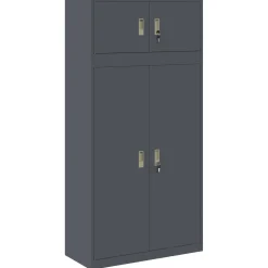 vidaXL Opbergkast 2 st Antraciet 90 x 40 x 180 cm Staal Vergrendelbaar