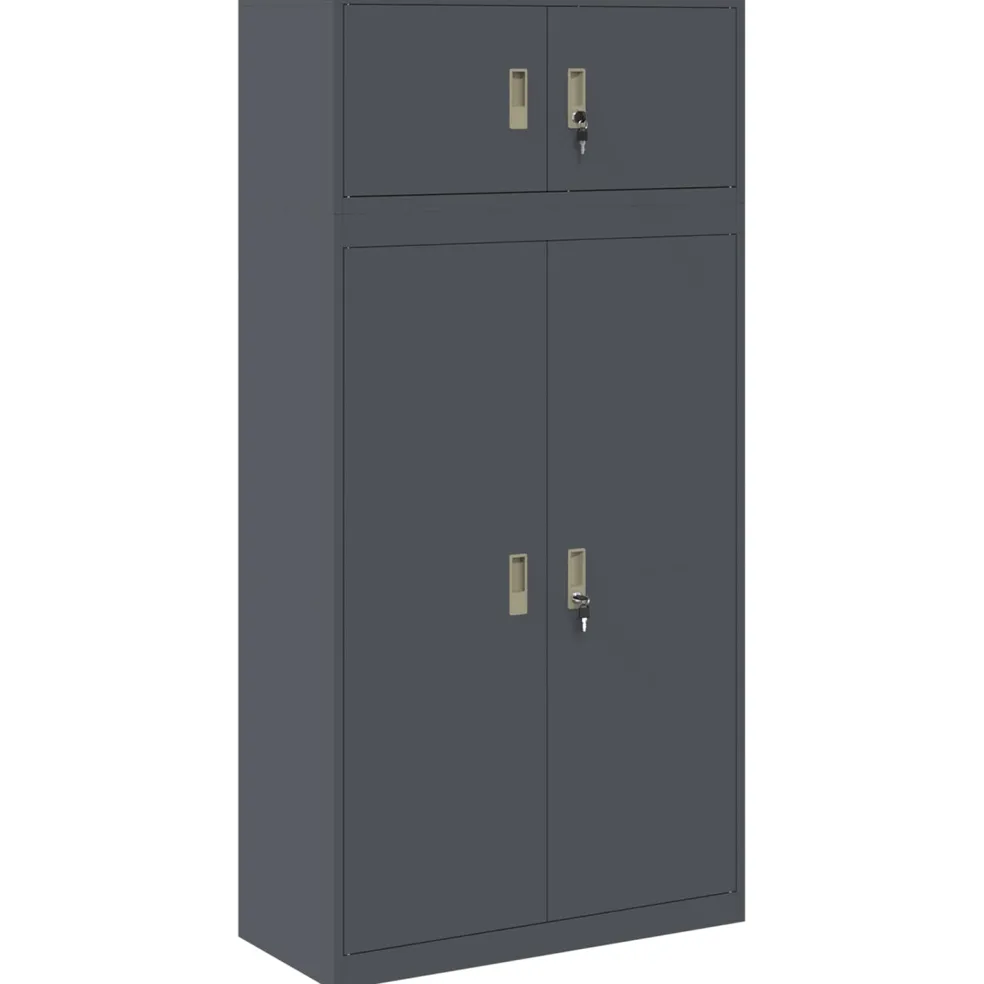 vidaXL Opbergkast 2 st Antraciet 90 x 40 x 180 cm Staal Vergrendelbaar