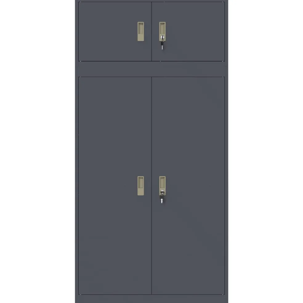 vidaXL Opbergkast 2 st Antraciet 90 x 40 x 180 cm Staal Vergrendelbaar