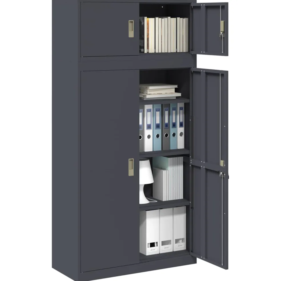 vidaXL Opbergkast 2 st Antraciet 90 x 40 x 180 cm Staal Vergrendelbaar