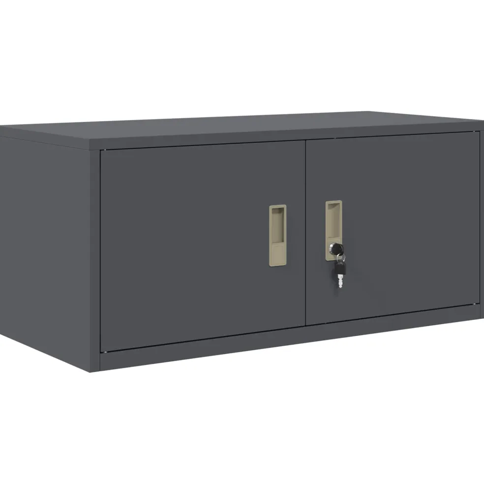 vidaXL Opbergkast 2 st Antraciet 90 x 40 x 180 cm Staal Vergrendelbaar