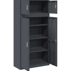 vidaXL Opbergkast 2 st Antraciet 90 x 40 x 180 cm Staal Vergrendelbaar