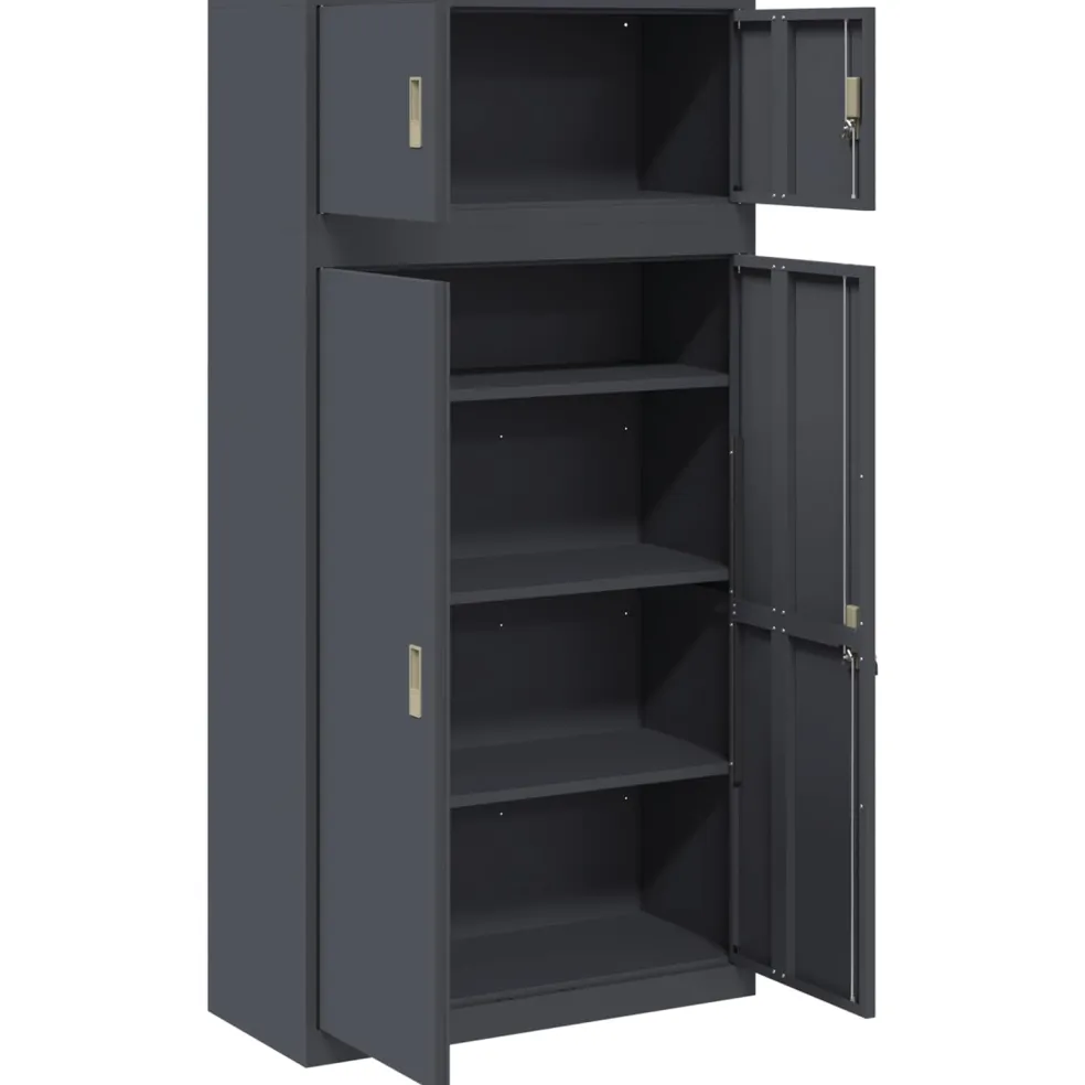 vidaXL Opbergkast 2 st Antraciet 90 x 40 x 180 cm Staal Vergrendelbaar