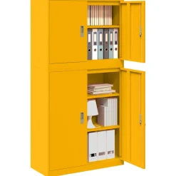 vidaXL Opbergkast 2 st Mosterdgeel 90 x 40 x 175 cm Staal