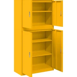 vidaXL Opbergkast 2 st Mosterdgeel 90 x 40 x 175 cm Staal