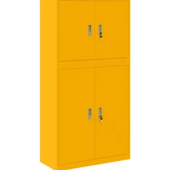 vidaXL Opbergkast 2 st Mosterdgeel 90 x 40 x 175 cm Staal