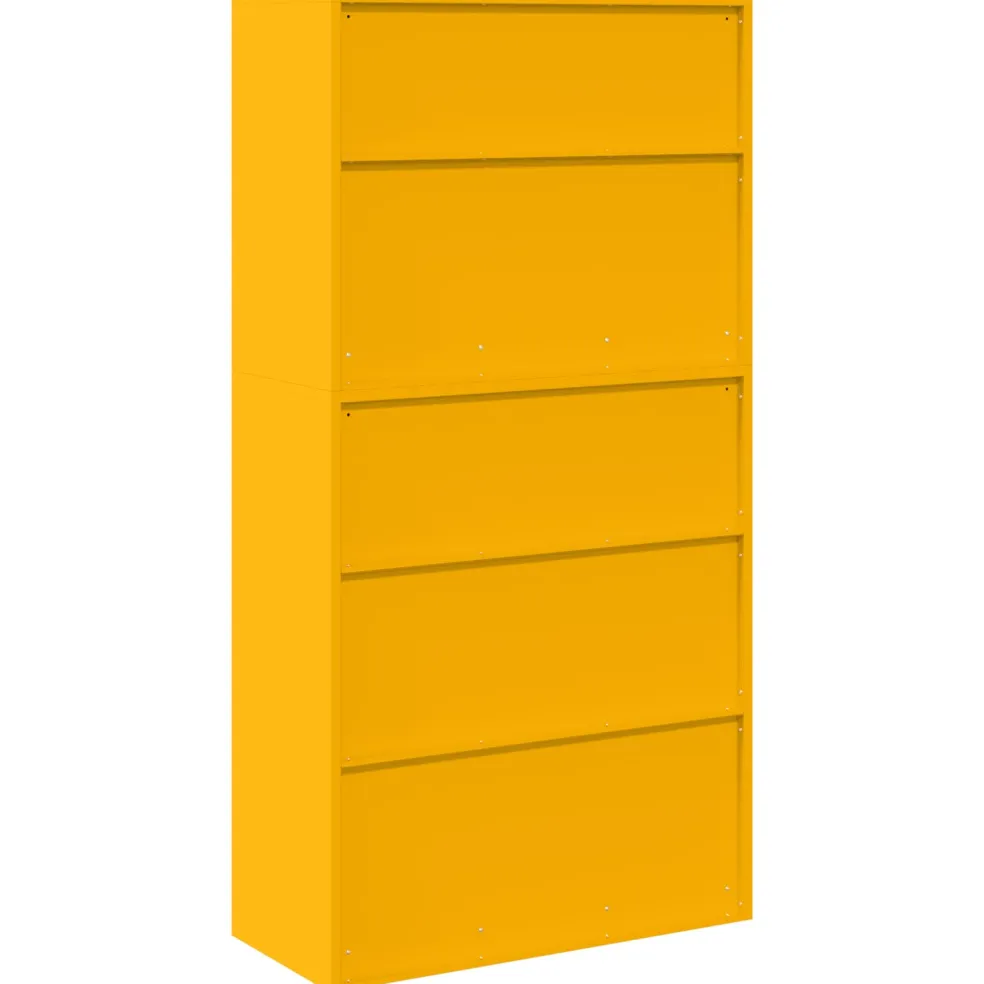 vidaXL Opbergkast 2 st Mosterdgeel 90 x 40 x 175 cm Staal