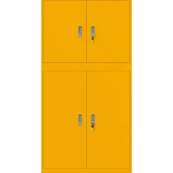 vidaXL Opbergkast 2 st Mosterdgeel 90 x 40 x 175 cm Staal