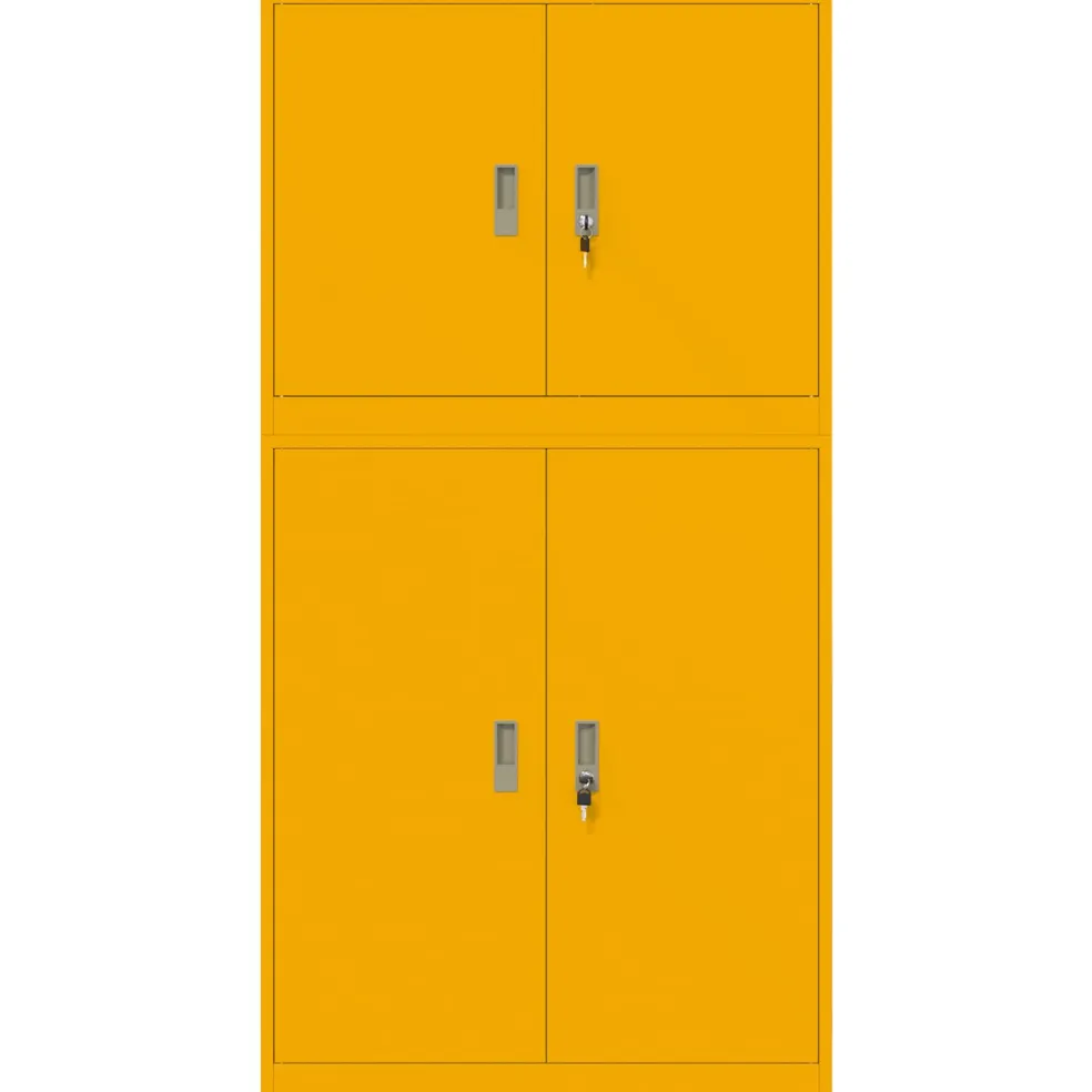 vidaXL Opbergkast 2 st Mosterdgeel 90 x 40 x 175 cm Staal